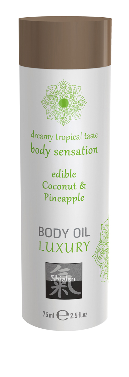 Shiatsu Luxus Körperöl, essbar mit Kokos und Ananasgeschmack_0
